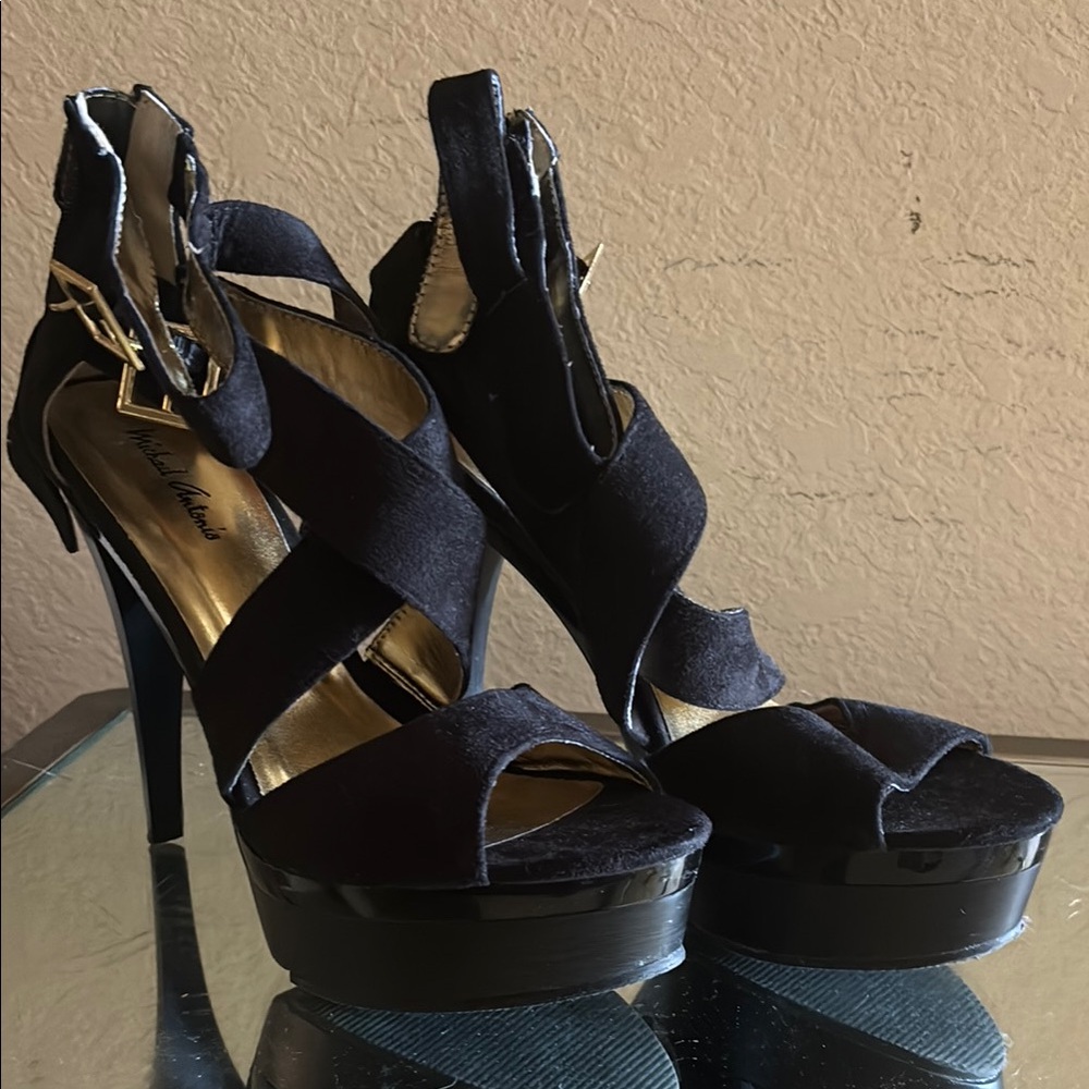Michael Antonio Black Stiletto Platform Heels